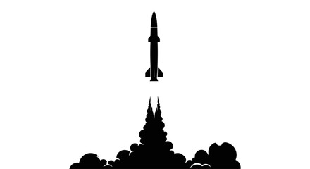 missile launch powerful silhouette graphic for military space and technology projects ideal for presentations reports and web designs