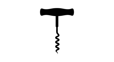 simple black silhouette corkscrew icon perfect for wine menus packaging and beverage industry designs