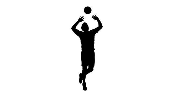 dynamic silhouette of volleyball player setting perfect for sports websites team logos and actionoriented designs