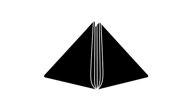 folded napkin pyramid elegant table setting icon minimalist restaurant menu design simple geometric shape for clean branding modern catering illustration black and white graphic - Powered by Adobe