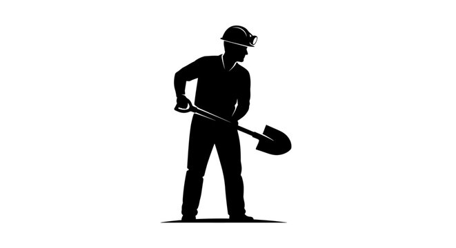 hardworking miner silhouette powerful symbol for mining construction and labor websites logos and more