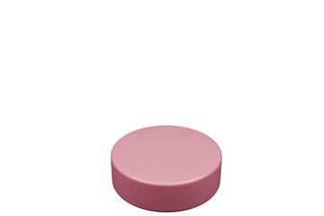 pink pills isolated on white background, pink podium, pill box, PNG