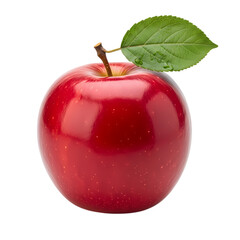 red apple with leaf