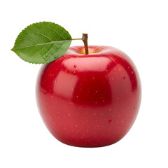 red apple with leaf