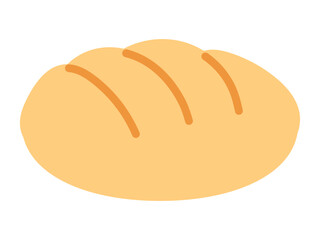 Round Bread Icon in Flat Design Illustration