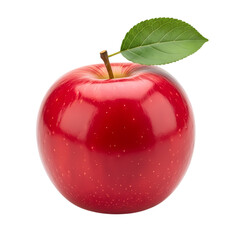 red apple with leaf