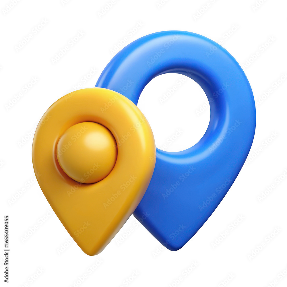 Poster 3d location pins with transparent background isolated on transparent background