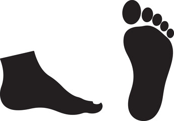 Black foot print vector illustration on white background