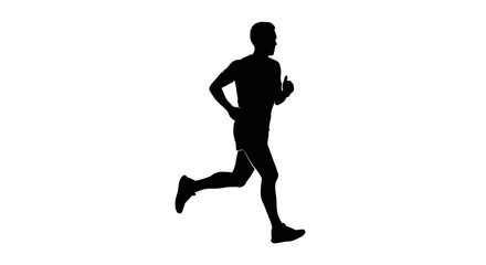 silhouette of a runner dynamic action shot for fitness health and sport designs