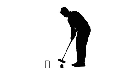 croquet player silhouette a striking image for sports leisure and hobby websites blogs and design projects