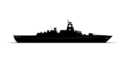 Fototapeta premium powerful warship silhouette perfect for military naval and maritime designs presentations and illustrations