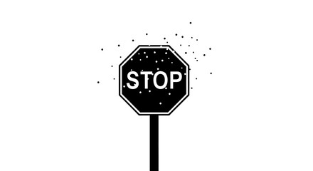 stop sign disintegrating illustrating halt pause breaking point or end of a process perfect for concepts of cessation decisionmaking or project completion