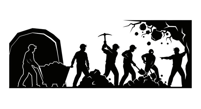 coal miners at work illustrating the hard labor and potential dangers of underground mining operations