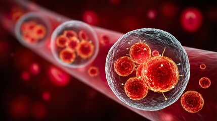 Cells in a tube structure biological illustration