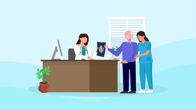 Inclusive Healthcare concept. Full length animation illustration. High quality&nbsp;4k&nbsp;footage