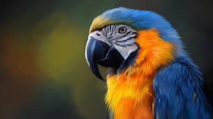 Closeup view of colorful parrot