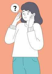 Woman with Question Mark Speech Bubble