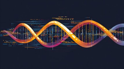 Colorful dna illustration with abstract background