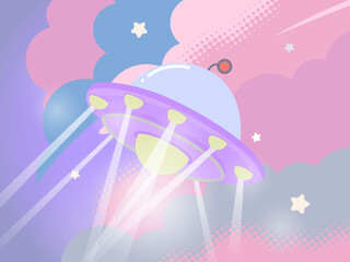 ミステリアスな夜空とUFO