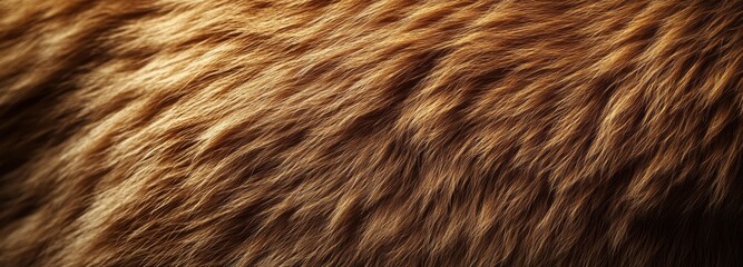 Fototapeta premium Close-up view of thick brown bear fur showcasing its dense and textured appearance in a natural setting