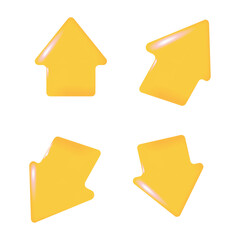 Gold Four Direction Arrows Best for Game Controls App Navigation Icons and UI Direction Guides