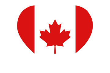 Canada heart flag vector- Canadian flag in heart shape