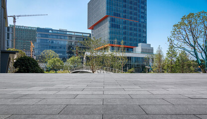 Modern Urban Landscape Featuring Sleek Architecture and Lush Greenery