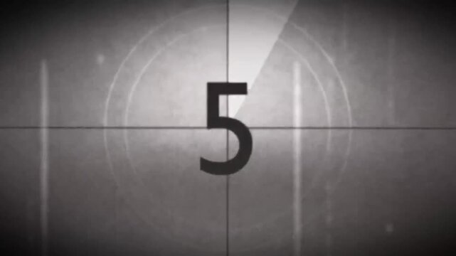 old movie film countdown 10 second burning