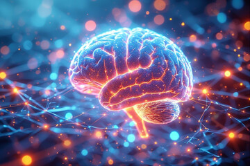 Fototapeta premium Glowing Cyber Brain Representing Artificial Intelligence
