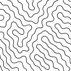 A detailed, repeating pattern of thick black organic lines with a subtle textured fill on a white background.