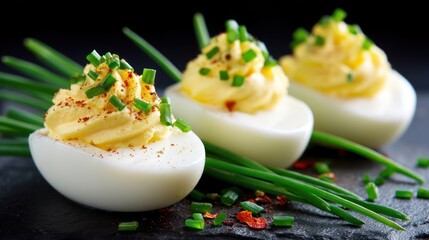 Deviled eggs with fresh herbs