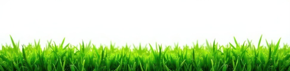 Vibrant green grass clumps, clean white backdrop , vibrant, grass