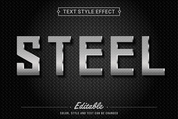Steel Text Effect Editable Metal Typography