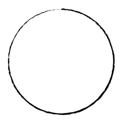 Minimal black ink circle outline, clean brush stroke style, abstract round shape for logo, decoration, or background use.