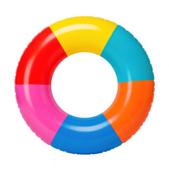 Obraz premium Colorful inflatable swim ring for pool and beach isolated on transparent background