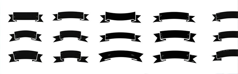 Collection of various black ribbon banners (1)