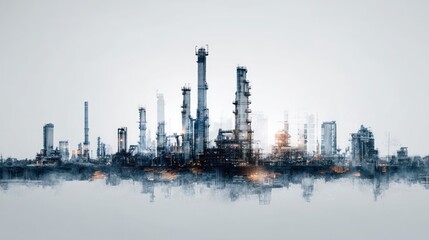 Obraz premium Industrial complex structures illustration