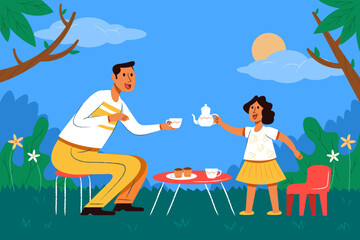 Tea Time With Daughter