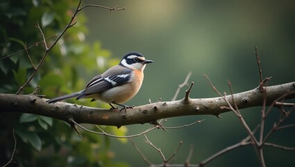 A small bird perched on a tree branch.