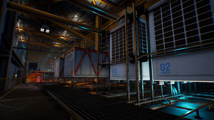 工場　静寂の中の稼働音