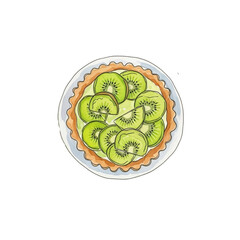 kiwi pie on a plate