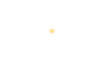 A yellow star glowing sparkle