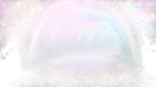 Magical portal with sparkling light, isolated on transparent background