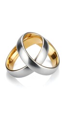 Two wedding bands, intertwined