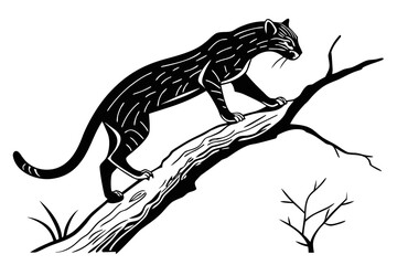 Ocelot animal sihouette black vector