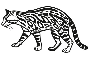 Ocelot animal sihouette black vector