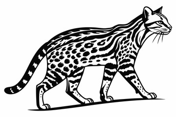 Fototapeta premium Ocelot animal sihouette black vector