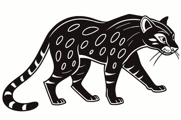 Ocelot animal sihouette black vector