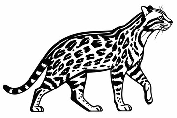 Ocelot animal sihouette black vector