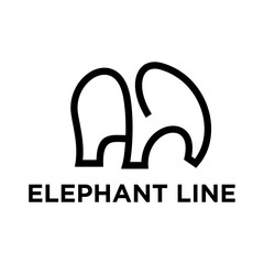 Minimalist Elephant Line Art Logo Concept